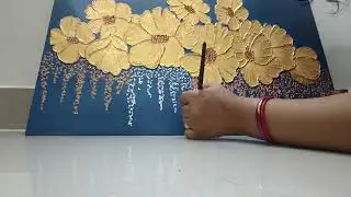 Texture art #3d art#creative art#new#viral#latest #scrupture art#golden flower#painting #artwork 