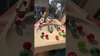 HABA Wave Wooden Slope Marble Run + Lots of Beautiful Marbles#marblerun #marble