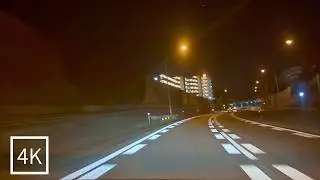 【4K】夜の横浜横須賀道路。煌めく光とLo-fiで綴る深夜ドライブ