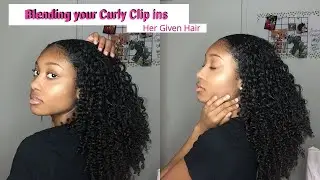 Installing & Blending Curly Clip ins Twist Method | Ft @HerGivenhair