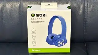 Moki Brites Wireless Bluetooth Adjustable Headphones Over-Ear Headset w/Mic/Blue #moki #headphones