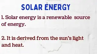 Solar energy essay|10 lines on solar energy in English