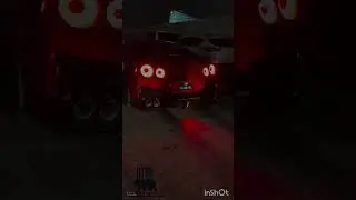 Red Nissan GT‑R R35 Night Drive POV &ndash; Quad Tail Lights & Exhaust Flames | Supercar #Shorts