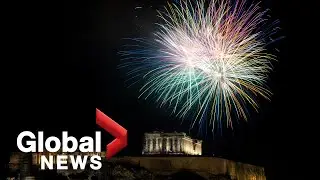 New Year&rsquo;s 2022: Athens, Greece sets off booming fireworks over the Parthenon