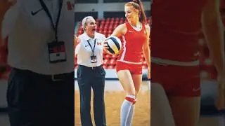 🔥 Energetic Female Football Player Running with Coach Support #volleyballqueen #womensbeachvolleybal
