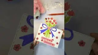Easy & Beautiful DIY Birthday Card Idea 🌸 | Handmade Flower Bouquet Card #papercraft #diy