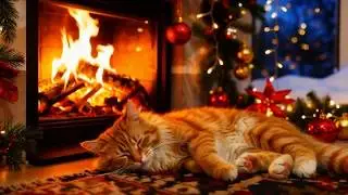 Cozy Christmas Eve Night Ambience with Gentle Fire