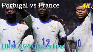FC 24 Gameplay [PS5 4K] UEFA EURO 2024 Quarter Final-Portugal vs France [EA SPORTS]