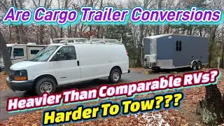 Converted Cargo Trailer Conversion Weight VS Comparable Manufactured RV. Tongue Weight. Towability?