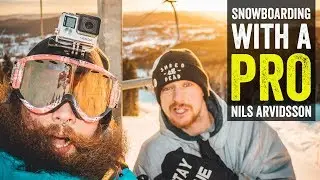 SNOWBOARDING with PRO boarder Nils Arvidsson in J&auml;rvs&ouml;backen