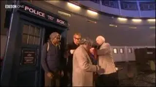 Colin Baker Sylvester McCoy with Chris Evans