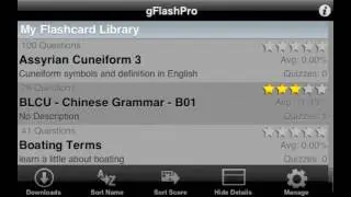 gFlashPro Flashcards and Tests on iPhone and iPod touch (old version)