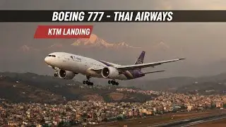 VOR DME 02 Kathmandu approach and landing 🇳🇵 ( Thai airways B777)