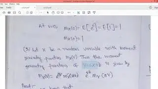 Lecture 40: moment generating function , properties of moment generating function/PTSP/B.Tech/JNTU