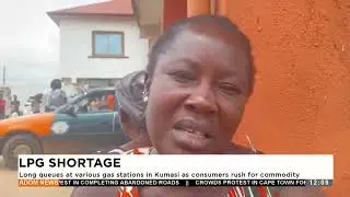 LPG SHORTAGE: Long queues at various gas stations in Kumasi as consumers rush for commodity.