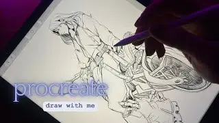 Draw with me (procreate)- whole process x2 speed ASMR