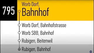 PostAuto Ansagen &raquo; 795 Worb Dorf, Bahnhof &mdash; Rubigen, Bahnhof | SLBahnen