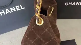 C-hanel Suede Quilted Small Chanel 25 Handbag Dark Brown
