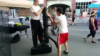 Adrian performing most of the 108 Wooden Dummy Techniques