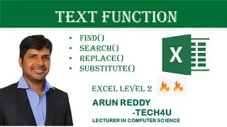 Excel level 2 Part 10 - Text function 4 (find, search, replace, substitute)