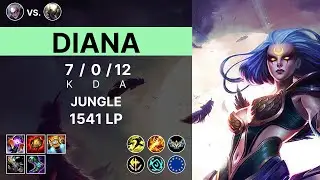 Diana Jungle vs Pantheon - 1541 LP Challenger - EUW Patch 25.10