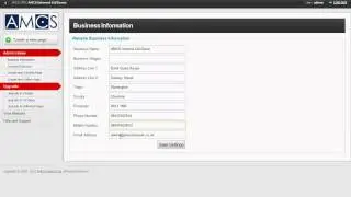 AMCS Control Panel - Changing Business Information
