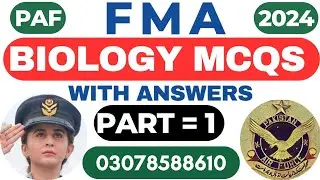 PAF FMA (female medical assistant) airwomen biology McQs with answers | important question| part= 1