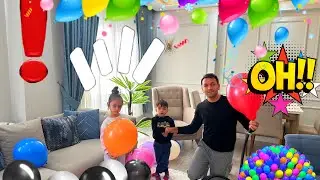 RENKLİ BALON PATLATMA YARIŞMASI..!! EVİN HER YERİ BALON OLDU EYVAH..!!