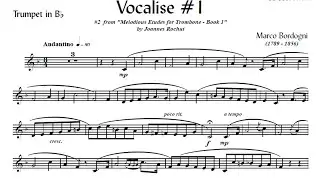 [TRUMPET VOCALISE ETUDE] Marcos Bordogni Vocalise for Trumpet #01 (Demo Solo and play-along)