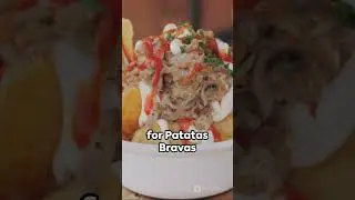Passionate Spanish traditional food-Patatas Bravas