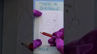 How to draw from a Scribble to a ? #art #atc #aceo #howtodraw #scribbles #doodles #braintraining