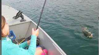 Kid SCREAMS while she catches HUGE 40