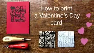 How to print a Valentine&rsquo;s Day card #linocut #cardmaking #print  #tutorial #craft #valentinescrafts