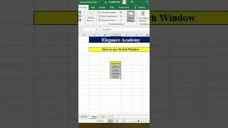 How to use Watch Window #excel #msexcel #msexceltutorial #shortsvideo #msexceltricks #shorts