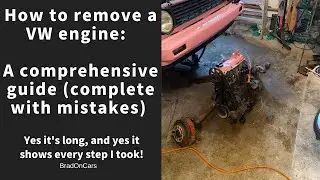 Complete detailed VW engine removal   First bolt to motor and transmission on the ground! - Long...