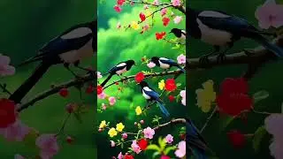 Birds in Blossom Paradise 🌸🐦 | Nature Therapy #shorts