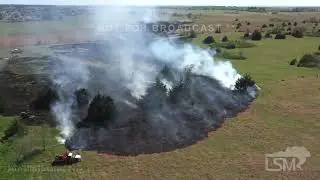 05-08-2023 Culver, Kansas - Out of Control Grass Fire Threatens Structures *Drone*