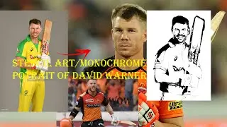how to draw david warner tutorial|stencil art in 4 steps|easy art techniques|draw your favourite|014
