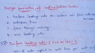 Design parameters of sedimentation tank | Sedimentation tank