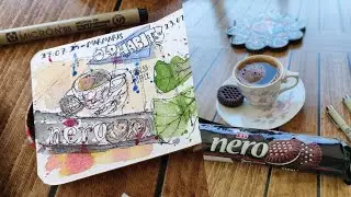 Easy Art Practice On Holiday - No Effort Sketch Journaling Turkish Coffee & Cookies