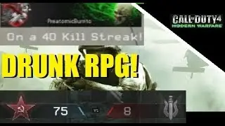 MODERN WARFARE MWR, DRUNK RPG, 40 KILL STREAK!! FUNNY MOMENTS, CORPSE LAUNCH