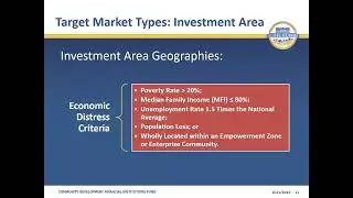 CDFI Certification Target Market Requirements