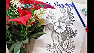 How to draw a beautiful Flower sketch drawing... ☺☺