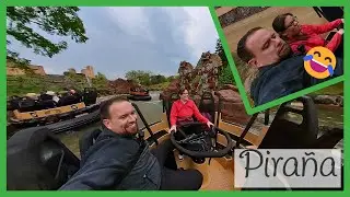 Pira&ntilde;a (Onride Special) - Freizeitpark Efteling - wir &uuml;berholen Boote in der Raftingbahn 😲️