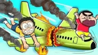 Shinchan And Nobita Survived Plane Crash! 😰Troy gaming youtube video not be copiright 