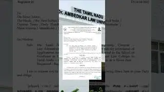 Extension of Last Date 3 Year Law Degree Courses | Last Date 19/09/2022#tndalu#drambedkar#lawcollage