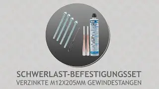 Schwerlast-Befestigungsset mit verzinkten M12x205mm Gewindestangen - f&uuml;r Vollstein | Amazon ☀️ Pina