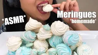 ** ASMR MERINGUES ** Eating Sounds | Homemade Cotton Candy Meringues | ASMR Phan