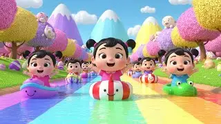 Dudi Dudi Dum Dum | Colorful Kids Dance Song | Jungle, Clouds & River Race | Fun Baby Dance Video