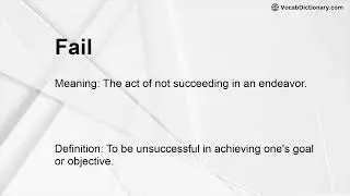 Fail Meaning